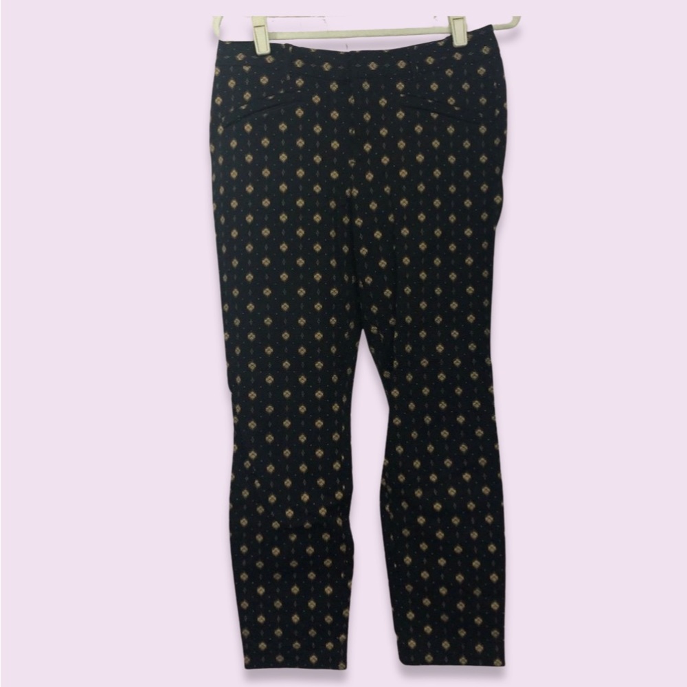 Black/Gold Pattern Curvy Skinny Ankle w/Stretch